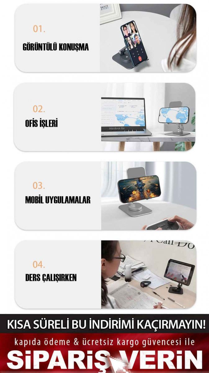 Metal Masaüstü Telefon Tablet Tutucu 3