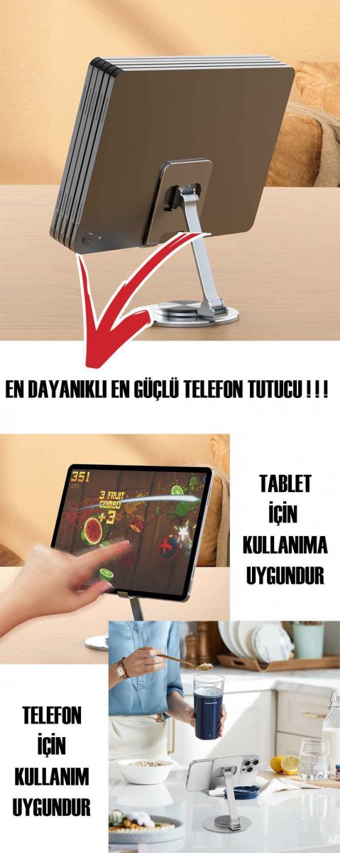 Metal Masaüstü Telefon Tablet Tutucu 4