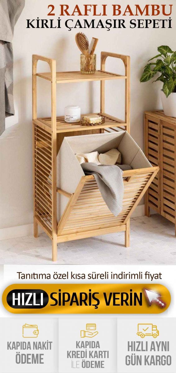 Bambu Kirli Çamaşır Sepeti 1