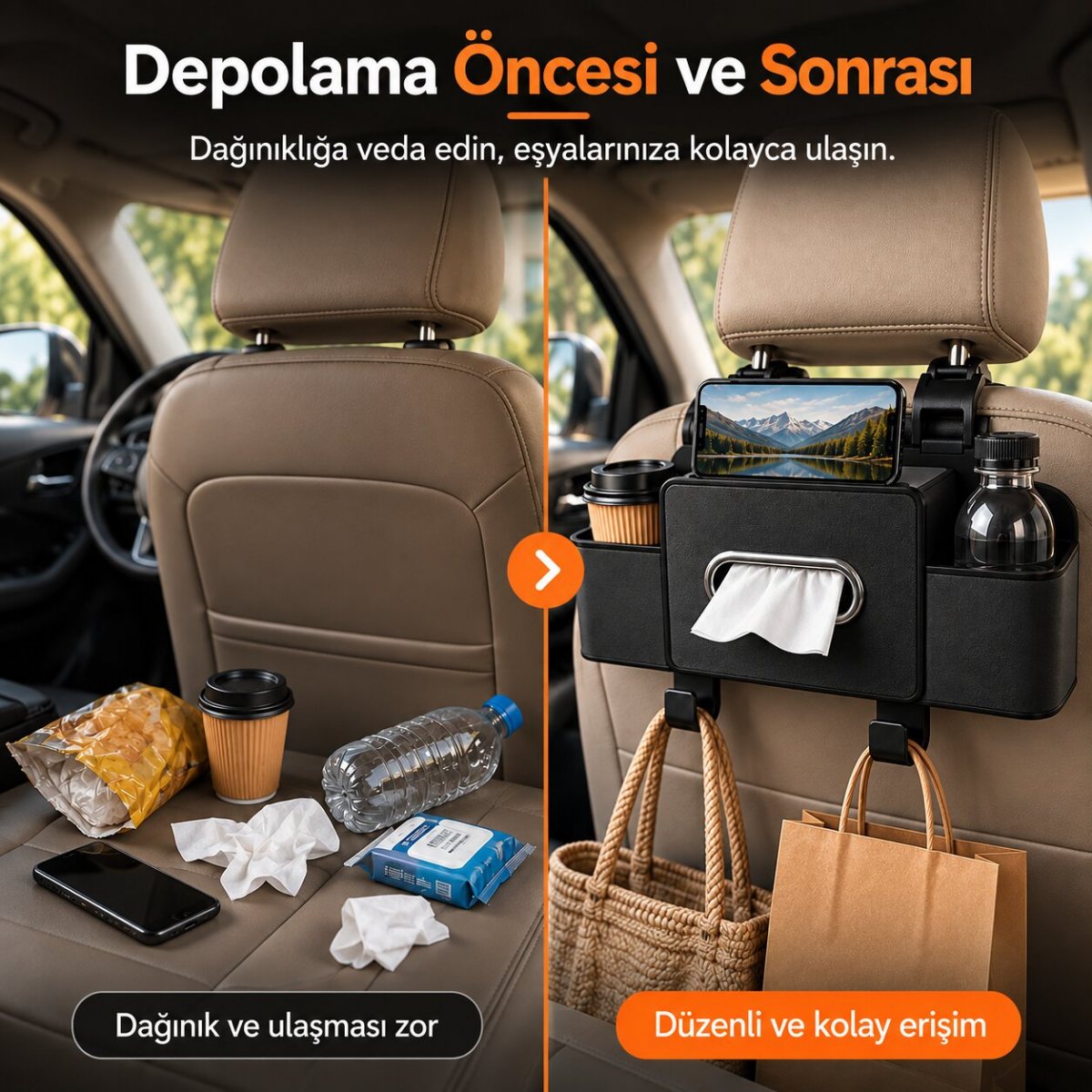 Araba Koltuk Arkası Organizer 2