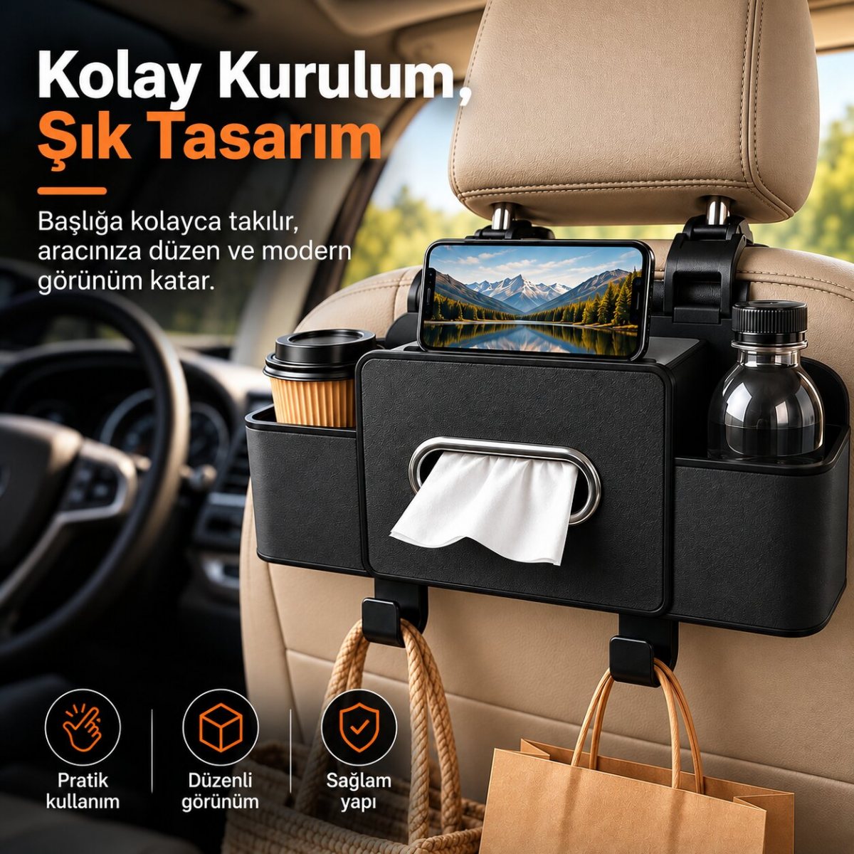 Araba Koltuk Arkası Organizer 6