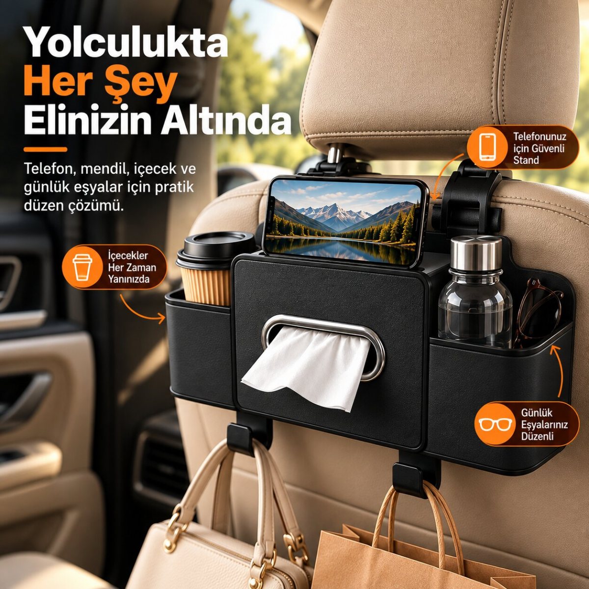 Araba Koltuk Arkası Organizer 7