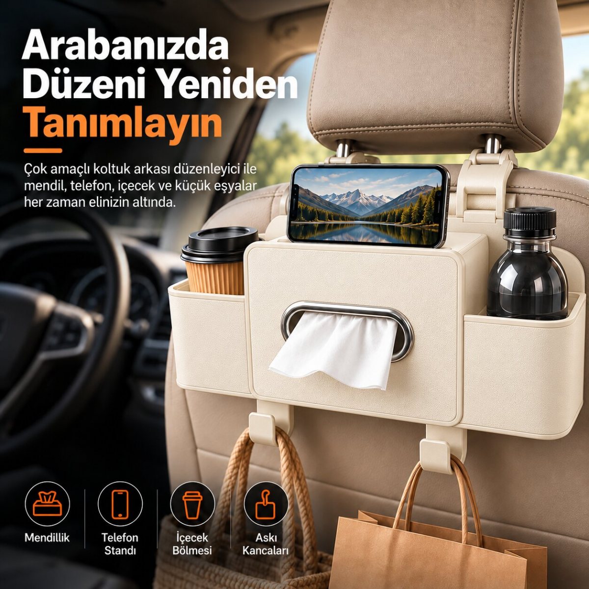 Araba Koltuk Arkası Organizer 8