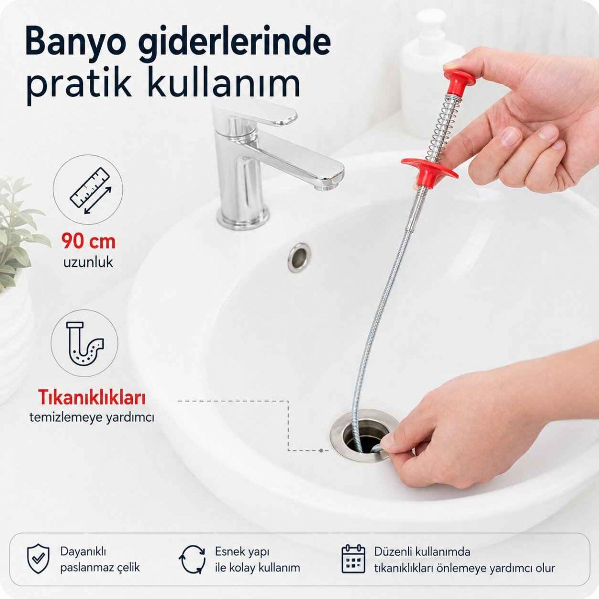 Lavabo Gider Açıcı Çubuk 3