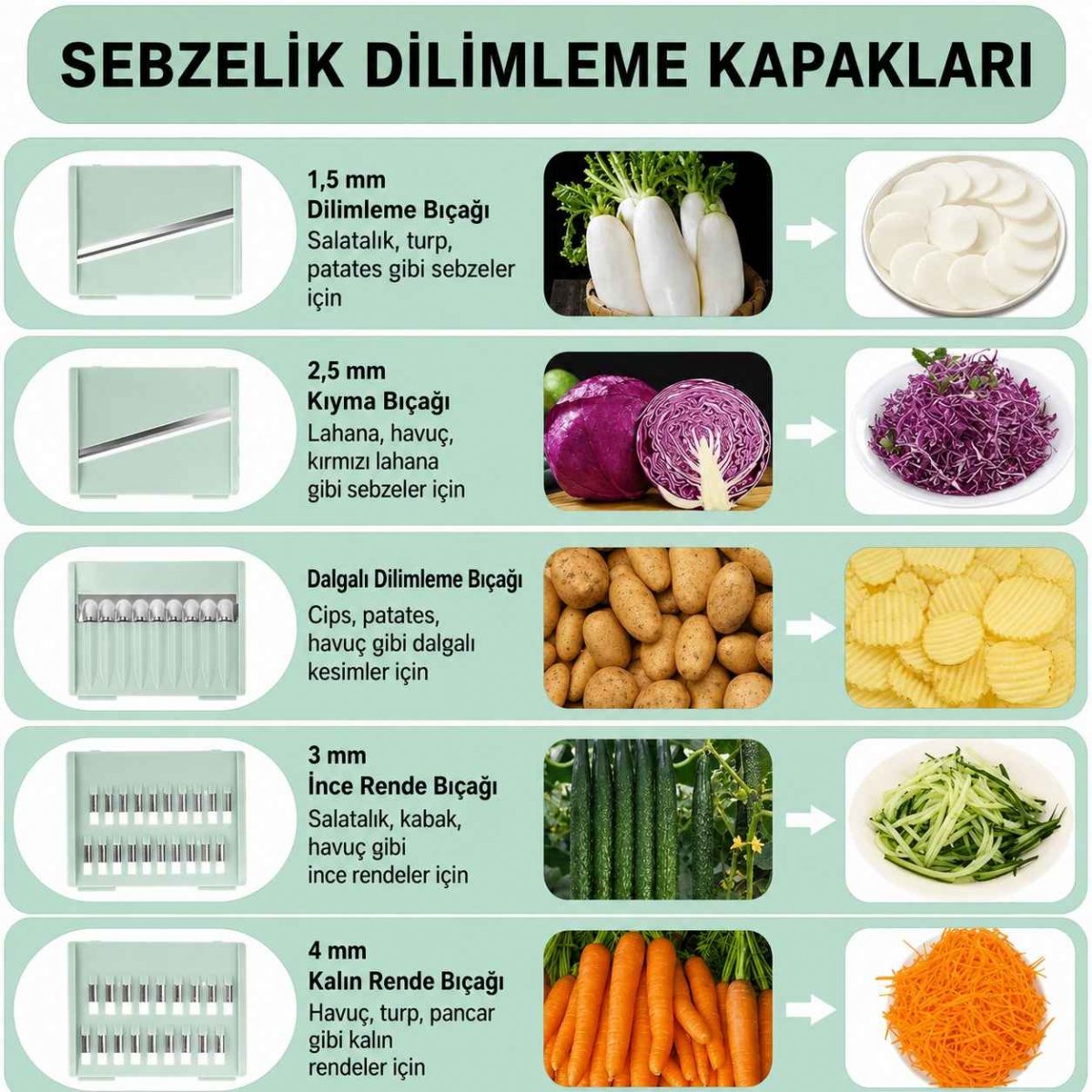 Sebze Kurutucu ve Dilimleme Seti 6