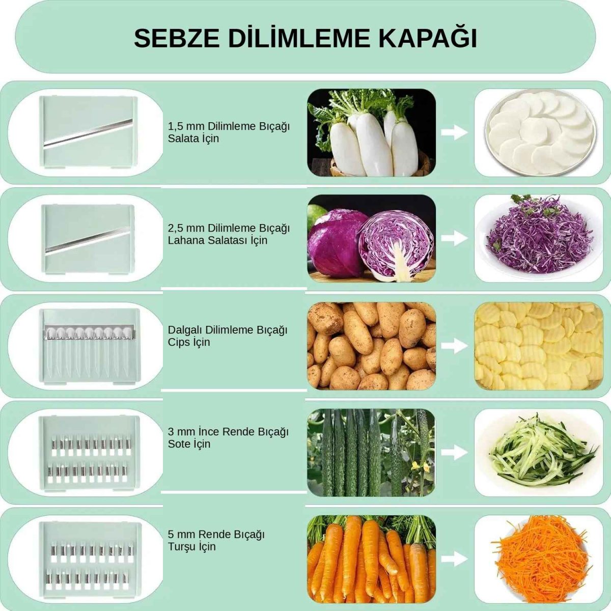 Sebze Kurutucu ve Dilimleme Seti 7