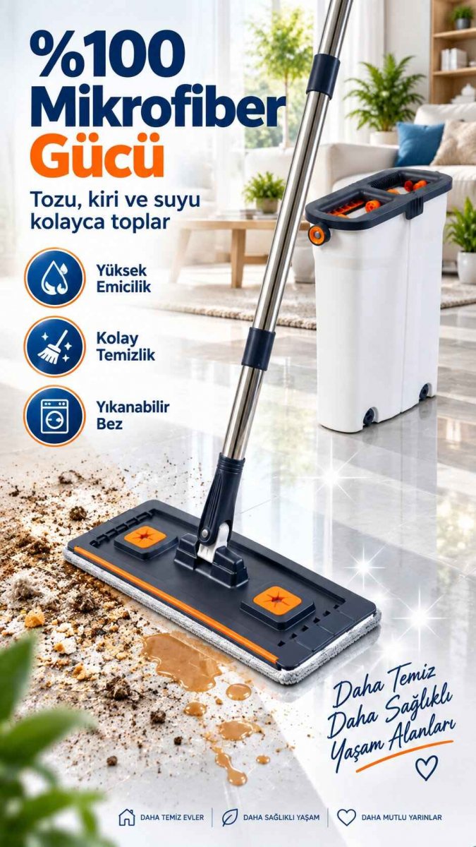 Kendinden Sıkmalı Kovalı Mop Seti 4
