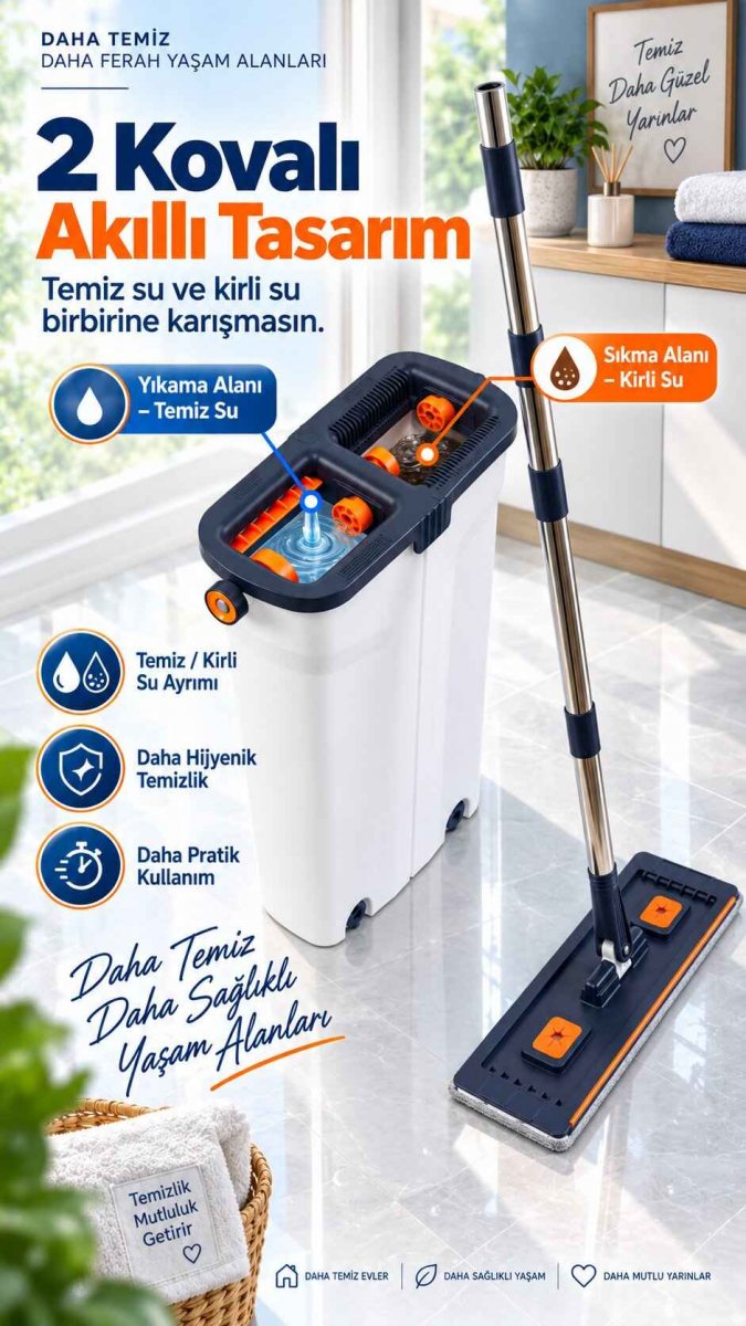 Kendinden Sıkmalı Kovalı Mop Seti 6