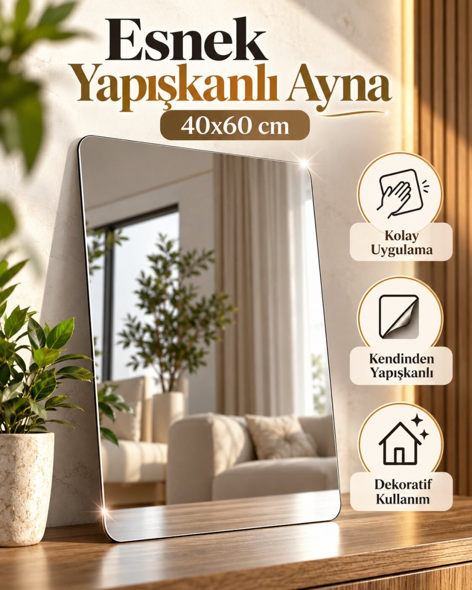 Yapışkanlı Kırılmaz Ayna 1