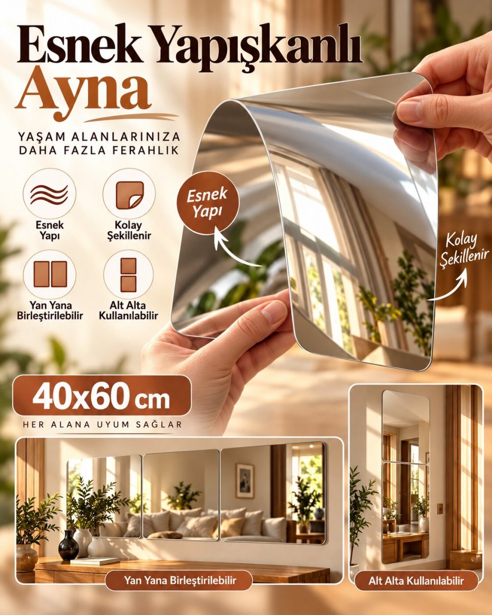 Yapışkanlı Kırılmaz Ayna 5