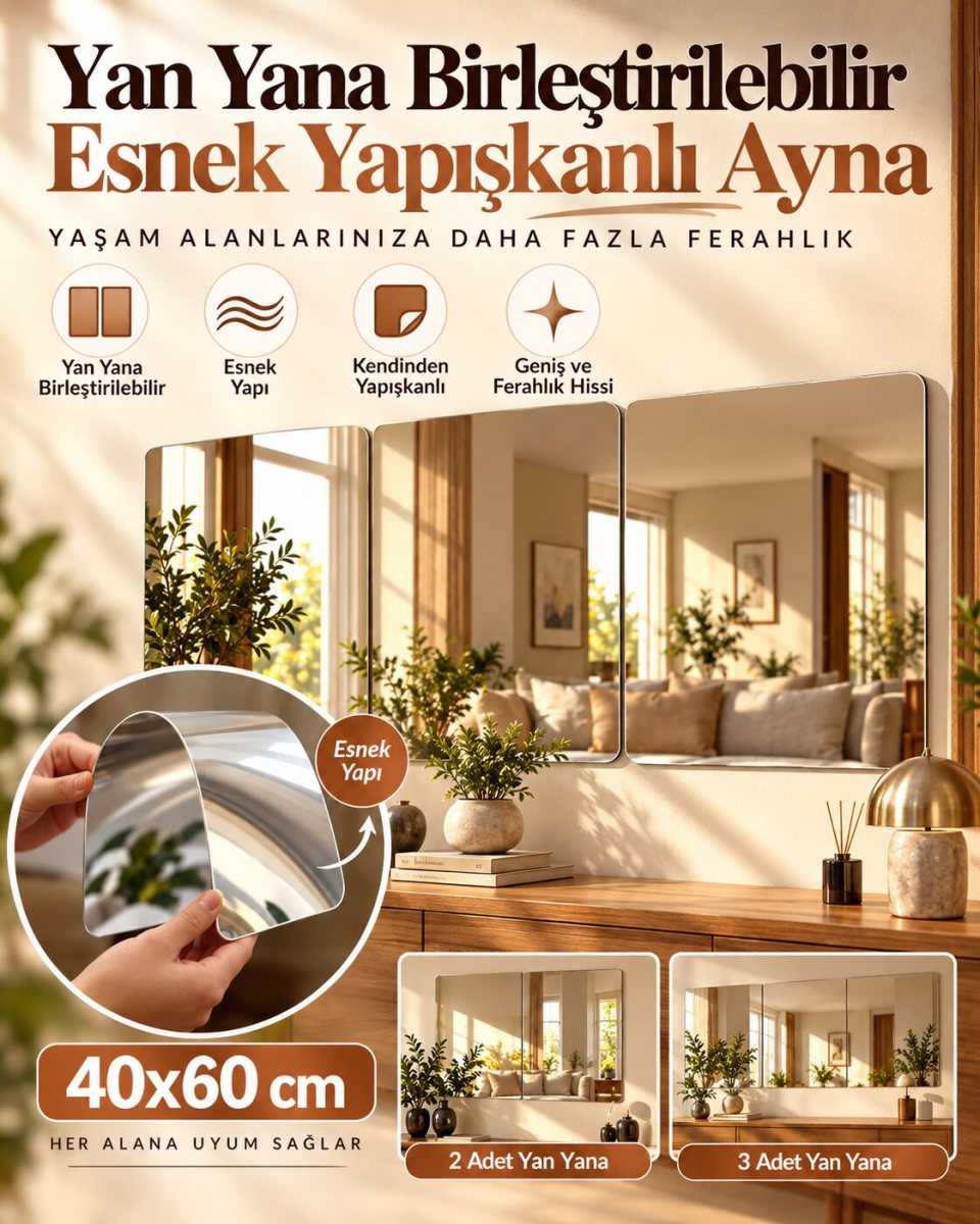 Yapışkanlı Kırılmaz Ayna 8