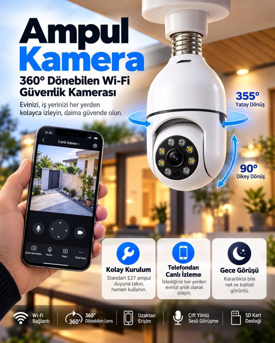 Kablosuz Ampul Kamera 1