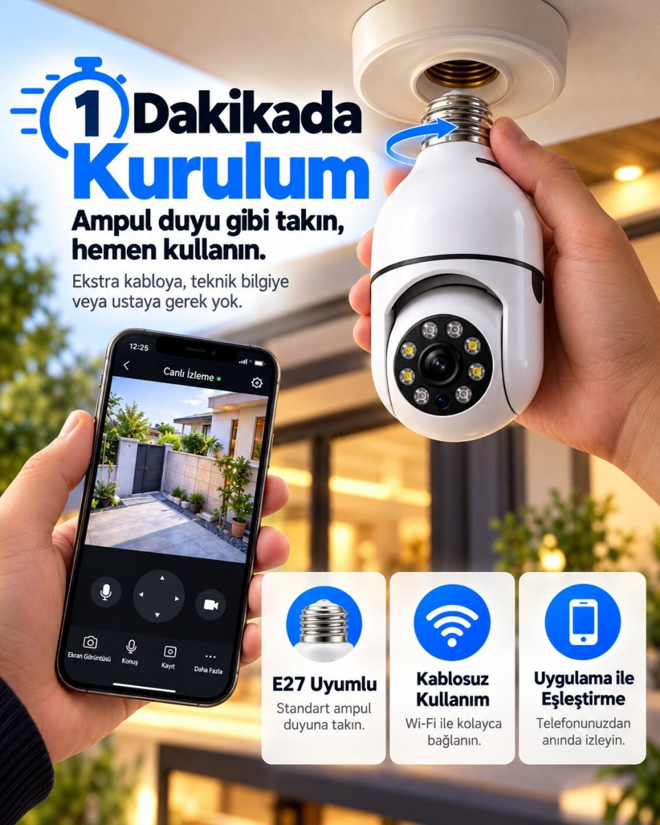 Kablosuz Ampul Kamera 2