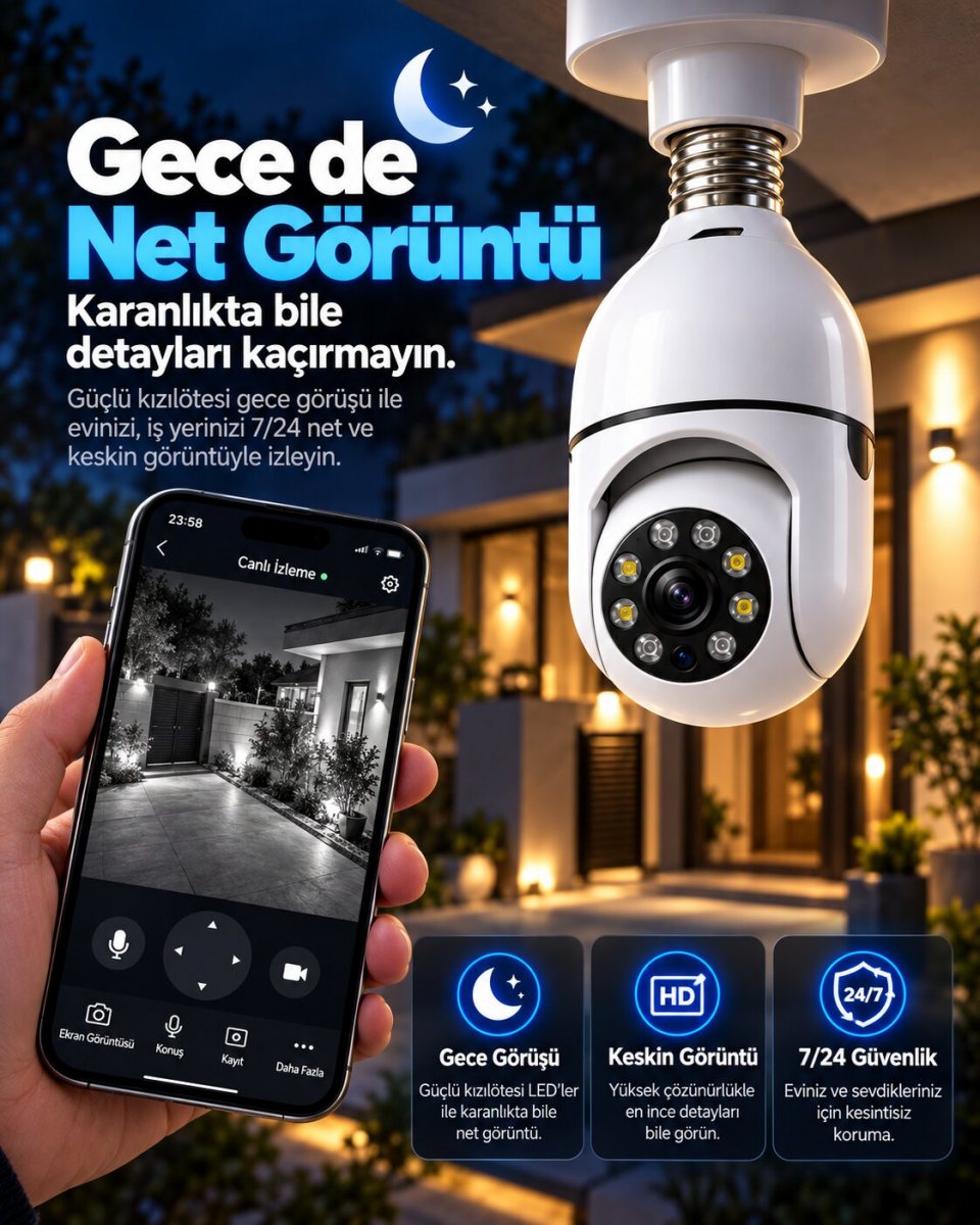 Kablosuz Ampul Kamera 5