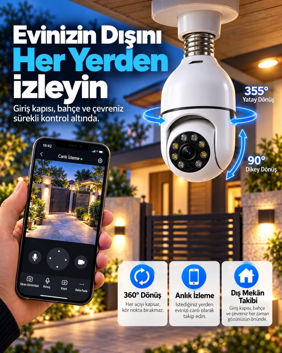 Kablosuz Ampul Kamera 7
