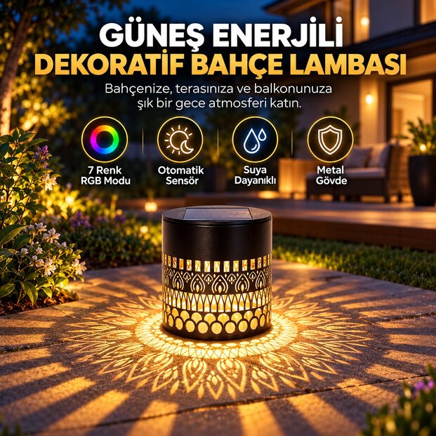 Desenli Güneş Enerjili Lamba 1