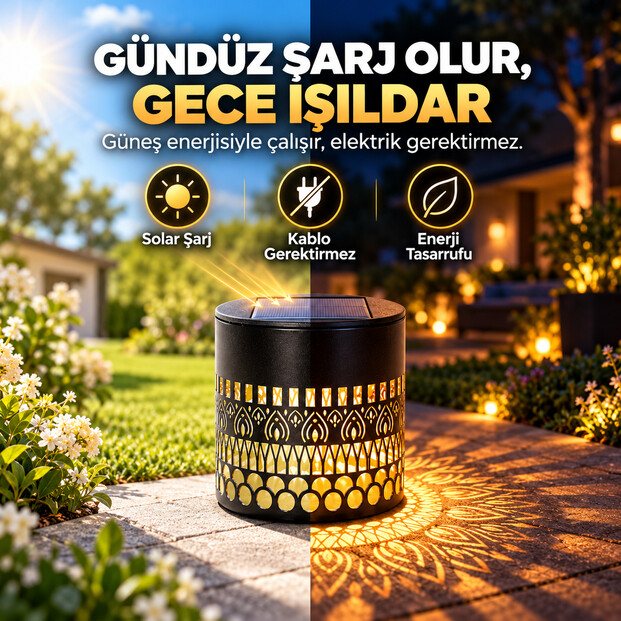 Desenli Güneş Enerjili Lamba 4
