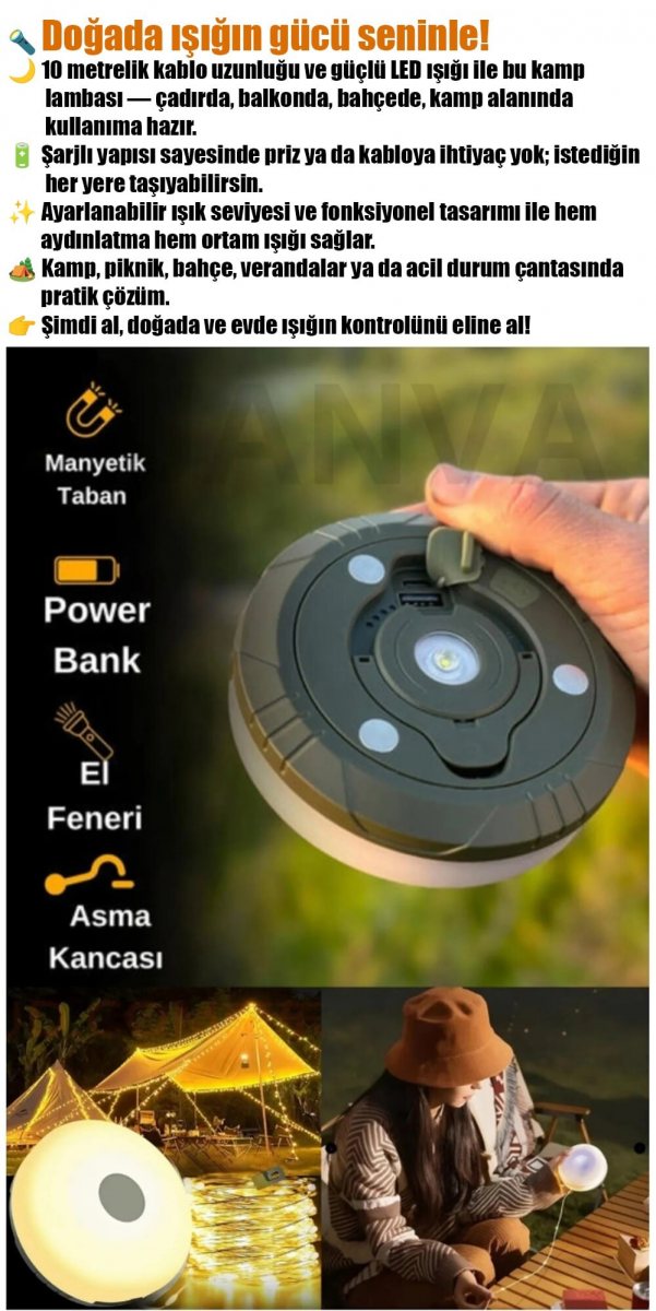 Makaralı Kamp ve Dekor Led Lamba 2