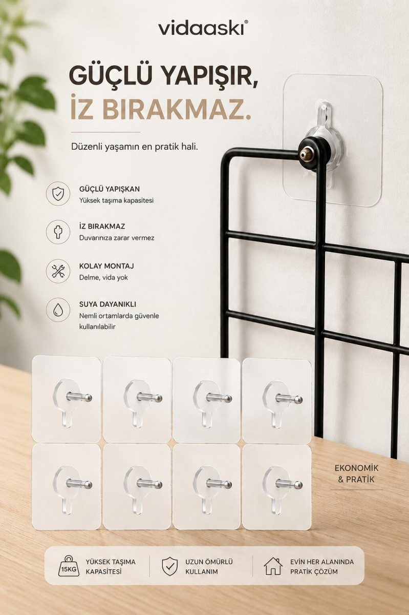 4'lü Şeffaf Vidalı Askı 2